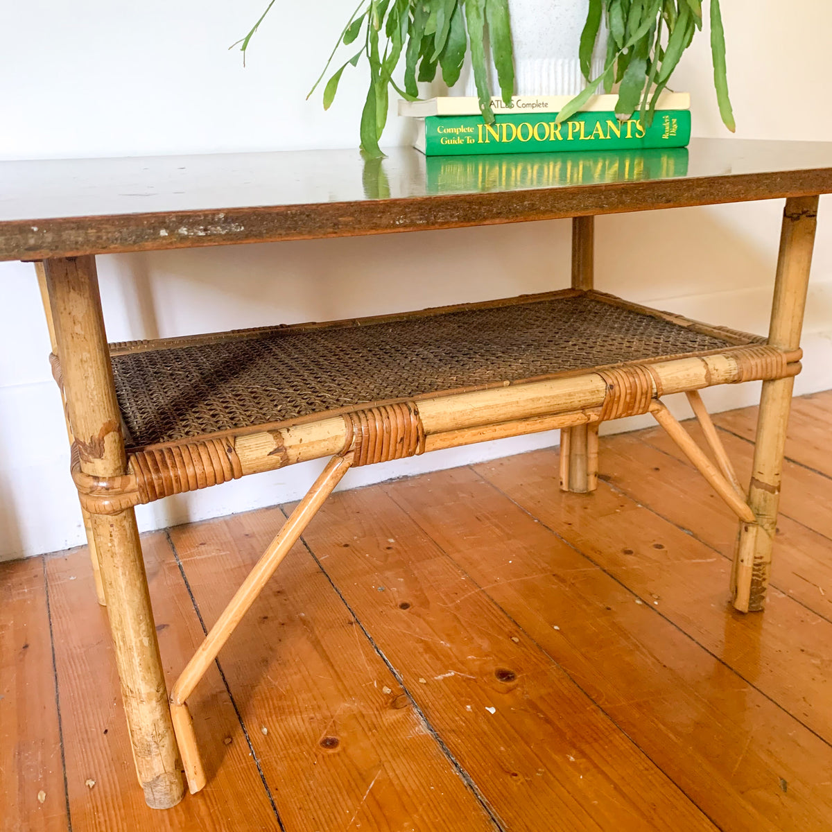 RATTAN BASE COFFEE TABLE - HEY JUDE WORKSHOP • Vintage furniture & wares.