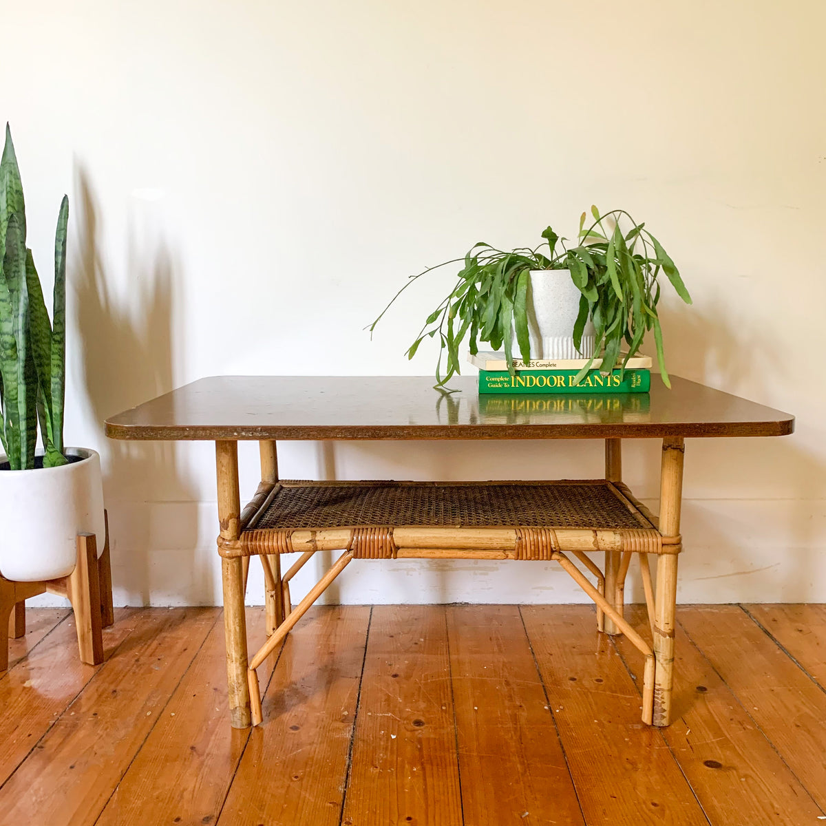 RATTAN BASE COFFEE TABLE - HEY JUDE WORKSHOP • Vintage furniture & wares.