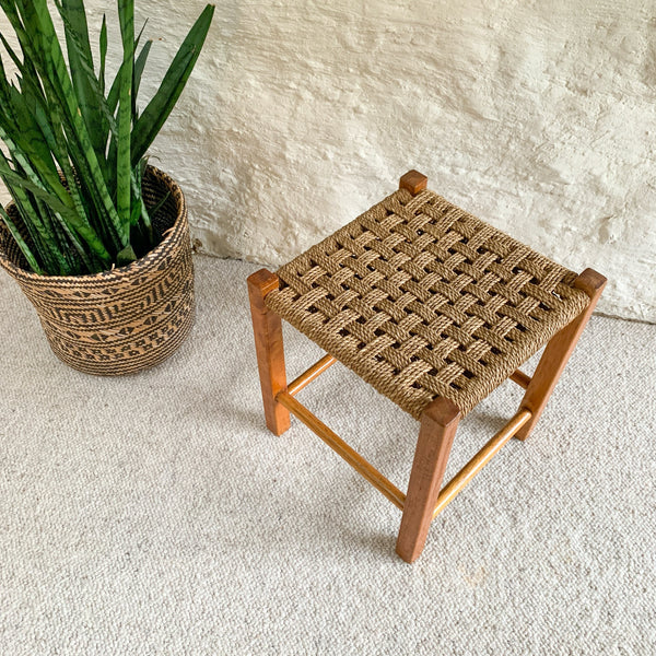 WOVEN TIMBER STOOL