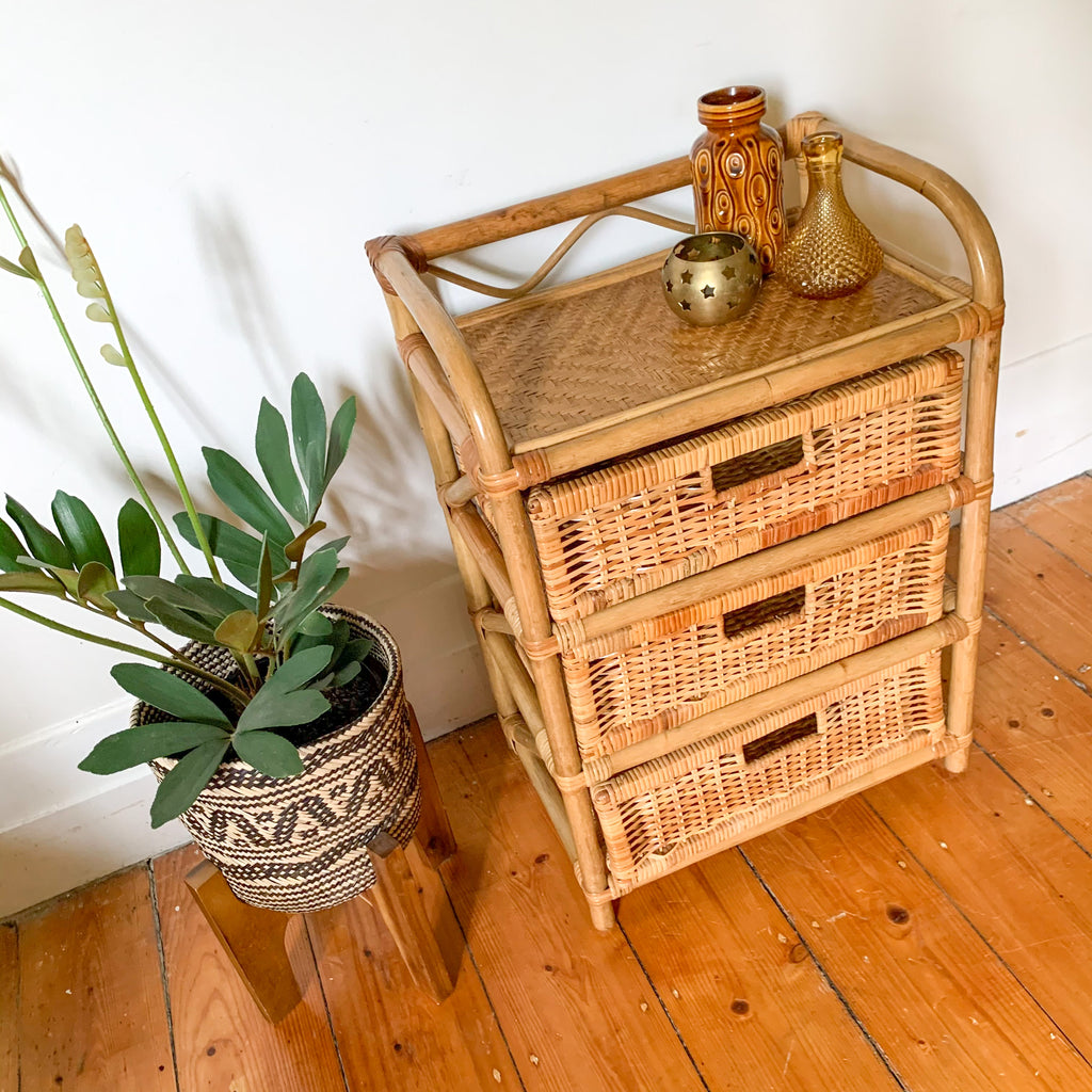 RATTAN BASKET DRAWERS - HEY JUDE WORKSHOP • Vintage furniture & wares.