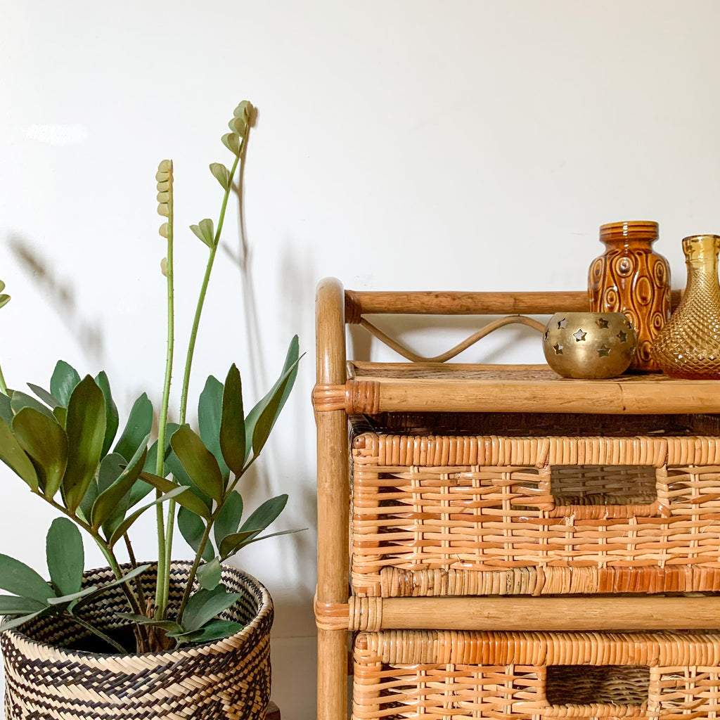 RATTAN BASKET DRAWERS - HEY JUDE WORKSHOP • Vintage furniture & wares.