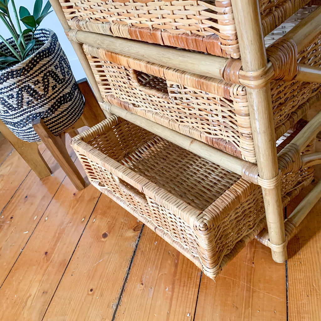RATTAN BASKET DRAWERS - HEY JUDE WORKSHOP • Vintage furniture & wares.