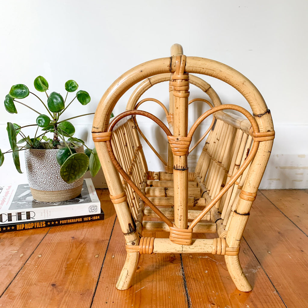 RATTAN MAGAZINE RACK - HEY JUDE WORKSHOP • Vintage furniture & wares.