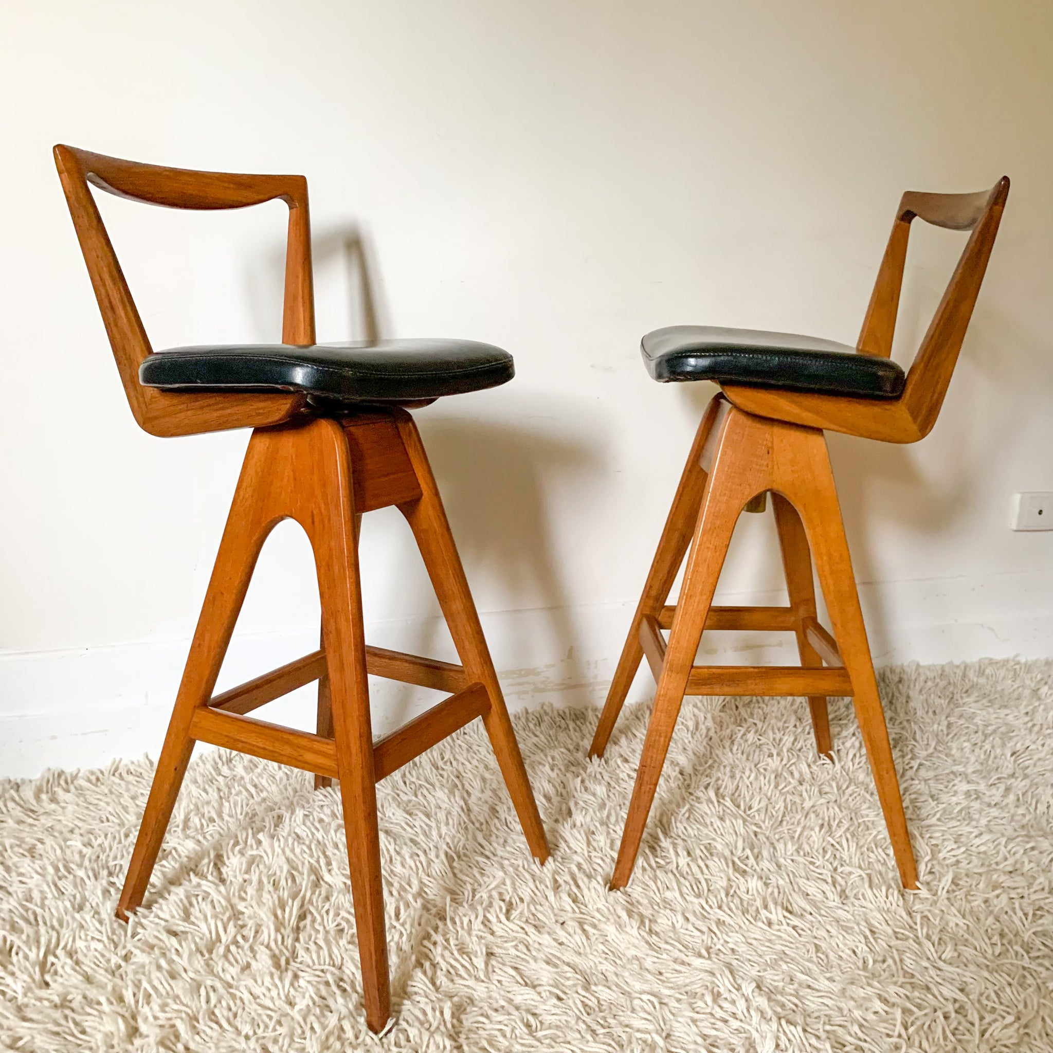 TH BROWN DANISH BAR STOOLS
