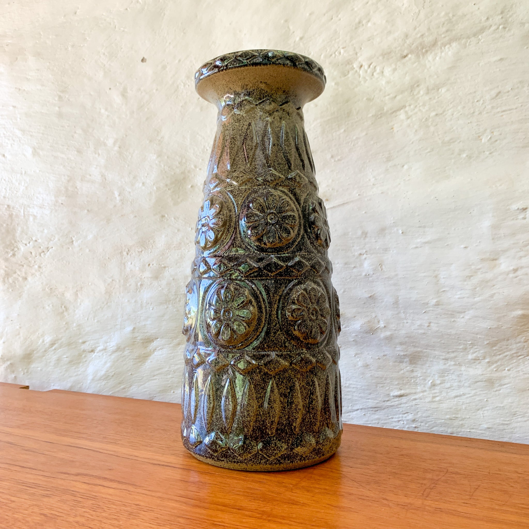 工芸品 Vintage Bay Keramik West German Vase WEST GERMAN POTTERY VASE 76-35 BAY KERAMIK