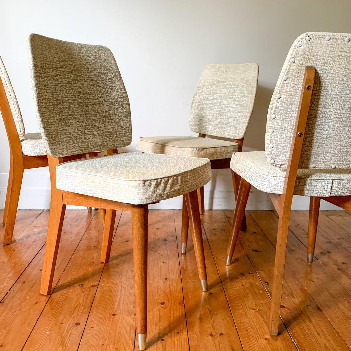 YELLOW VINYL DINING CHAIRS