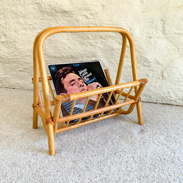 RATTAN MAGAZINE/RECORD RACK