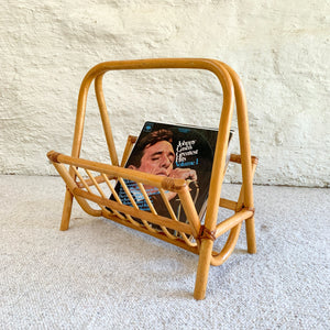 RATTAN MAGAZINE/RECORD RACK