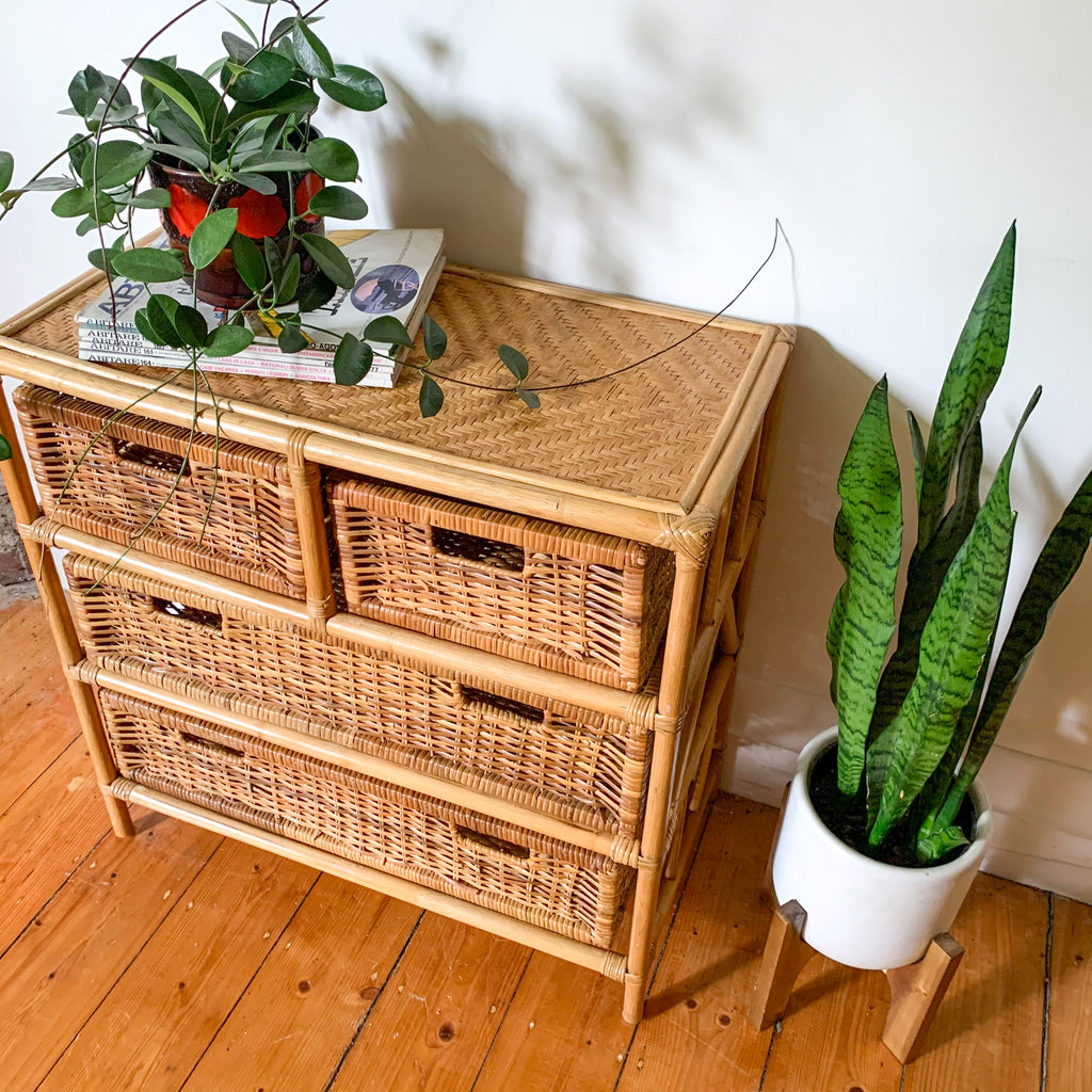 RATTAN BASKET DRAWERS - HEY JUDE WORKSHOP • Vintage furniture & wares.