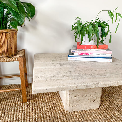 TRAVERTINE COFFEE TABLE - HEY JUDE WORKSHOP • Vintage furniture & wares.