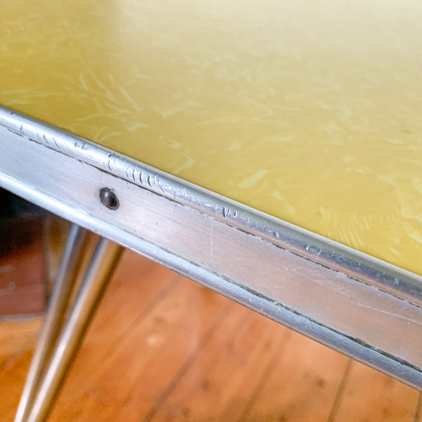 YELLOW LAMINATE DINING TABLE
