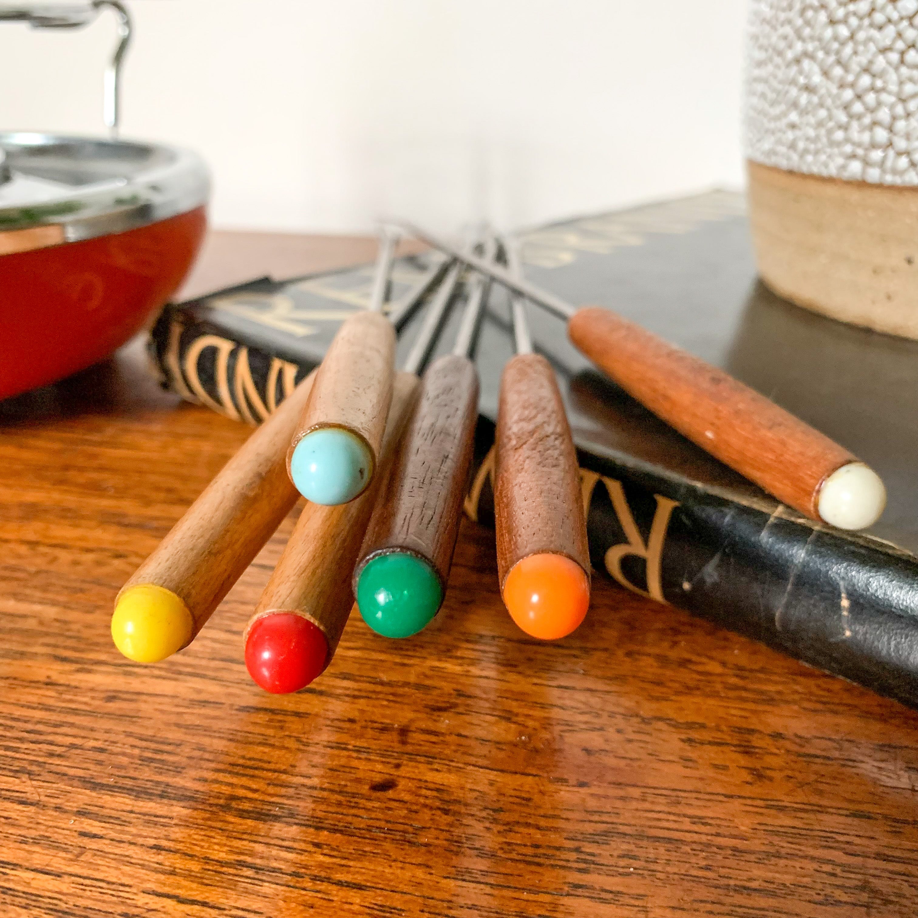 1960s ENAMEL FONDUE SET
