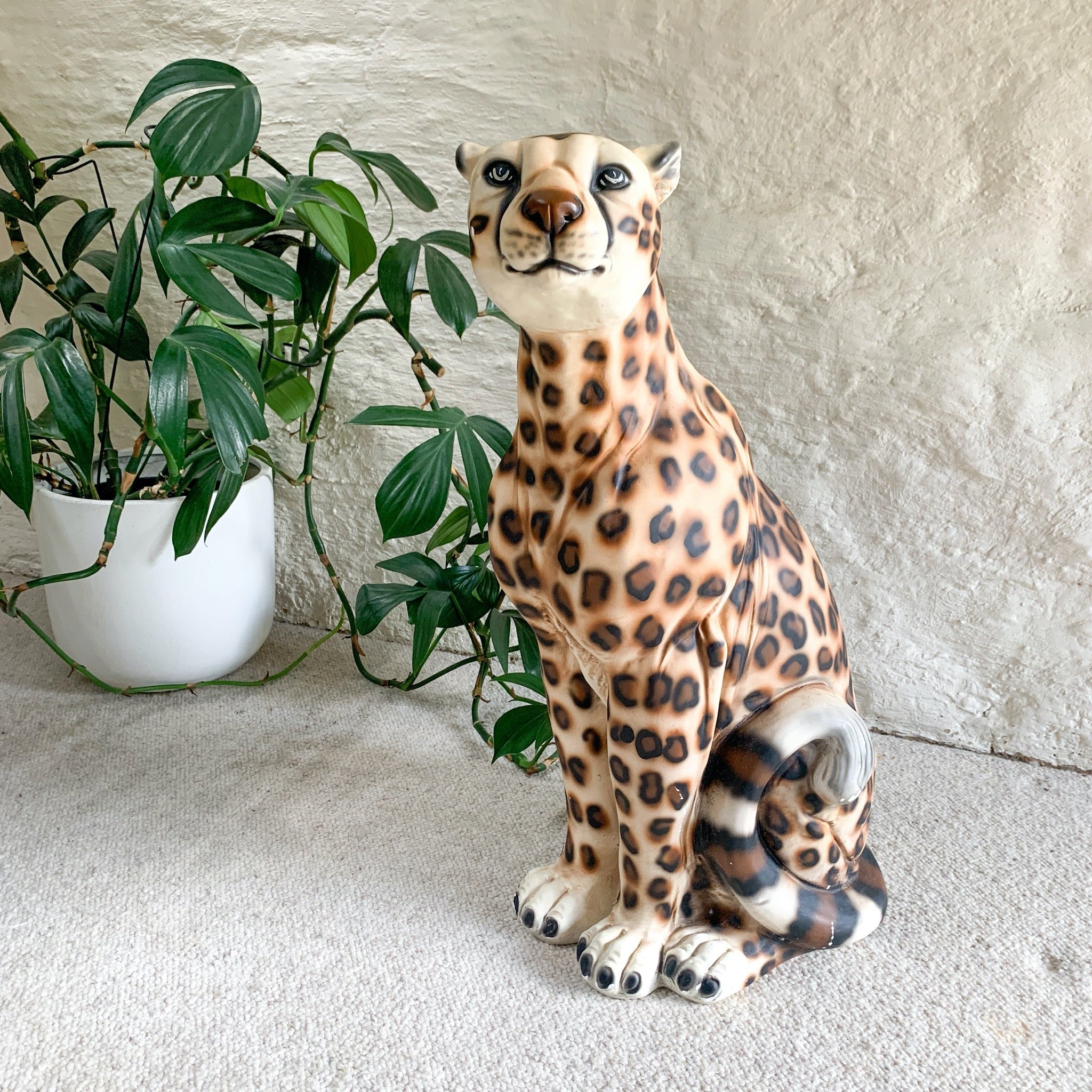 Ceramic Leopard Statue