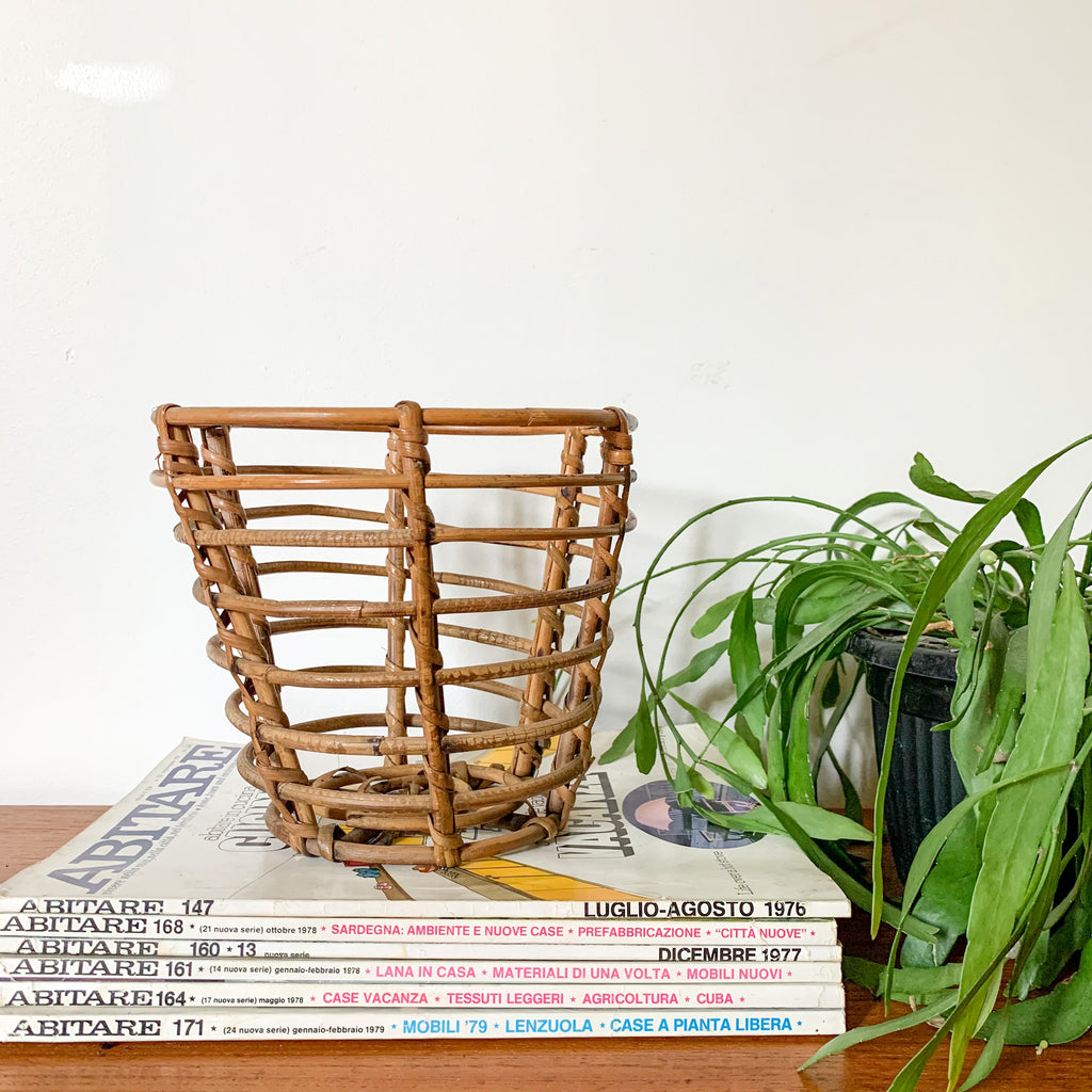 RATTAN PLANTER BASKET - HEY JUDE WORKSHOP • Vintage furniture & wares.