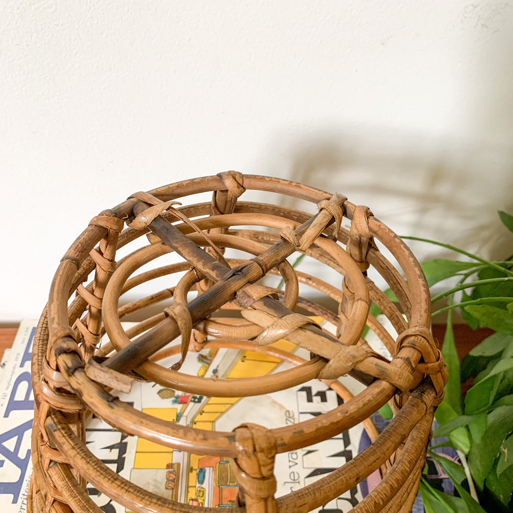 RATTAN PLANTER BASKET - HEY JUDE WORKSHOP • Vintage furniture & wares.
