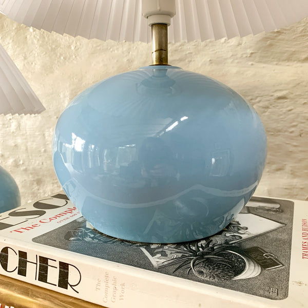 CERAMIC BALL LAMPS WITH PLEATED SHADES