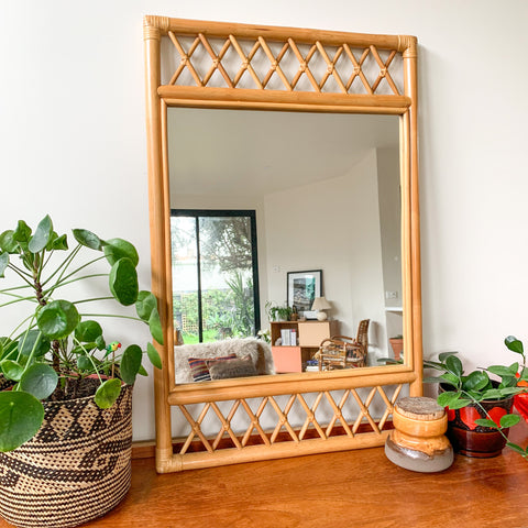 GARRY MASTERS RATTAN MIRROR - HEY JUDE WORKSHOP • Vintage furniture & wares.