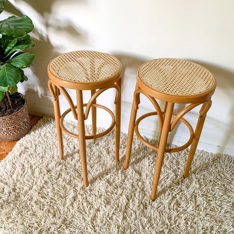 CANE BENTWOOD STOOLS