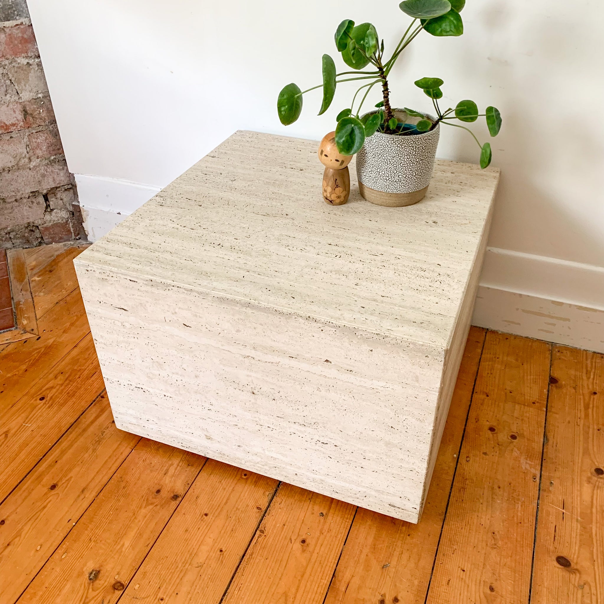 FLOATING TRAVERTINE COFFEE TABLE
