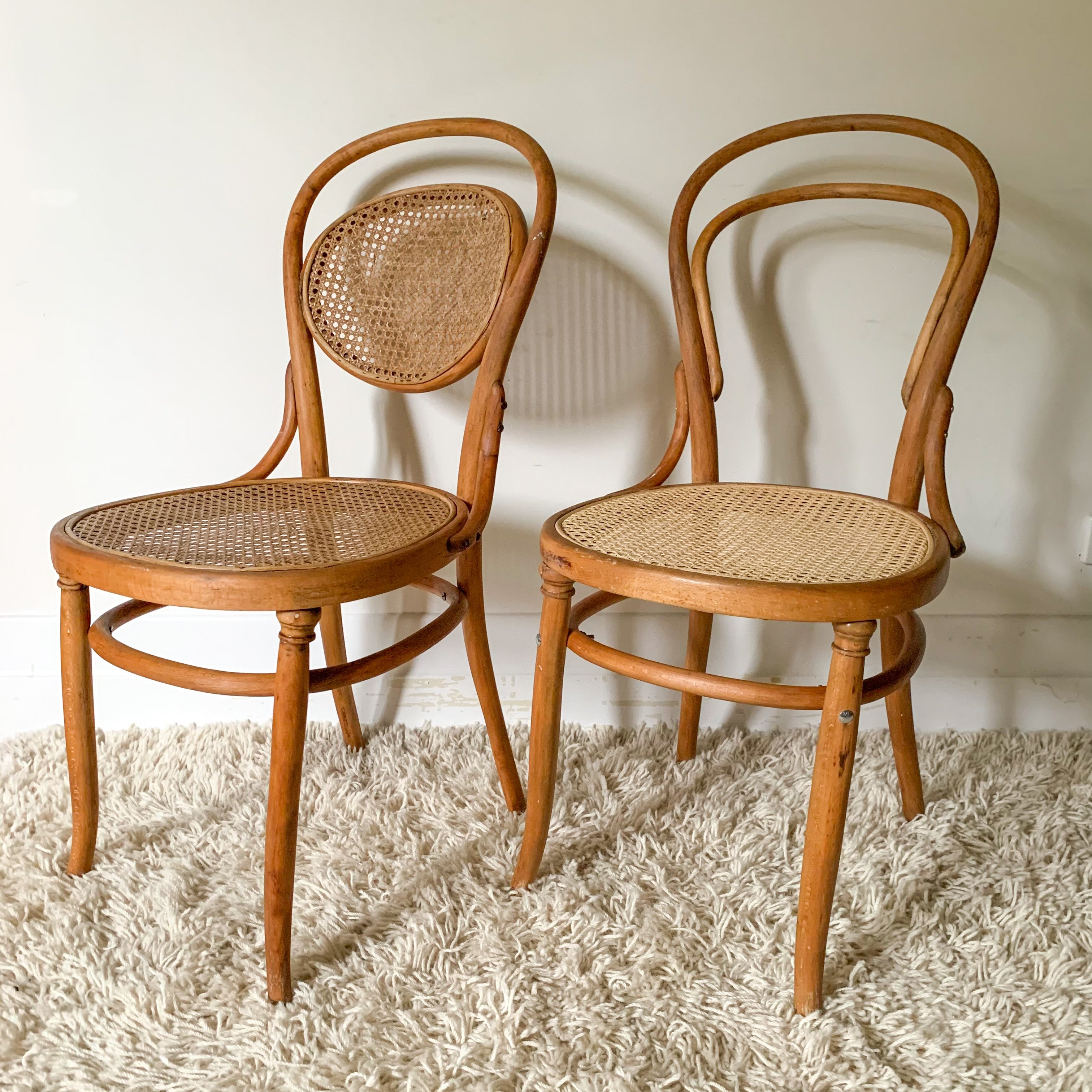 FISCHEL BENTWOOD RATTAN CHAIRS