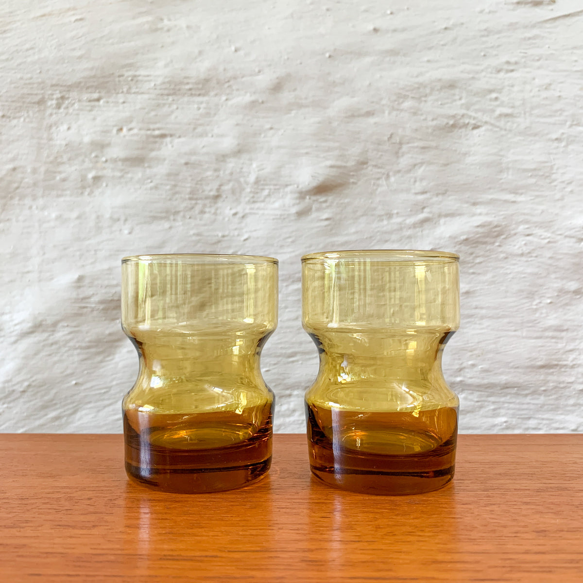KAARU AMBER GLASSES H8.5cm - HEY JUDE WORKSHOP • Vintage furniture & objects Melbourne