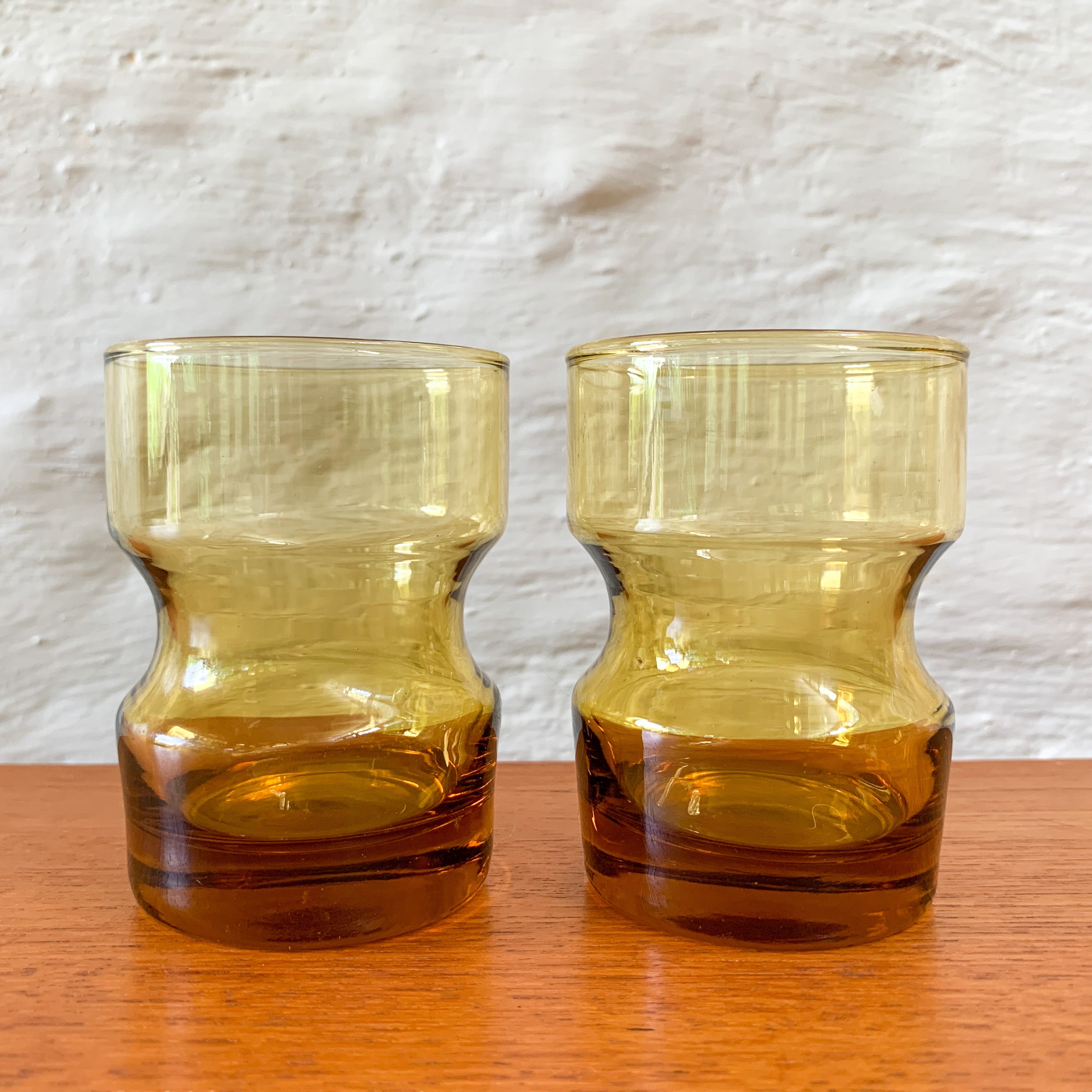 KAARU AMBER GLASSES H8.5cm - HEY JUDE WORKSHOP • Vintage furniture & objects Melbourne