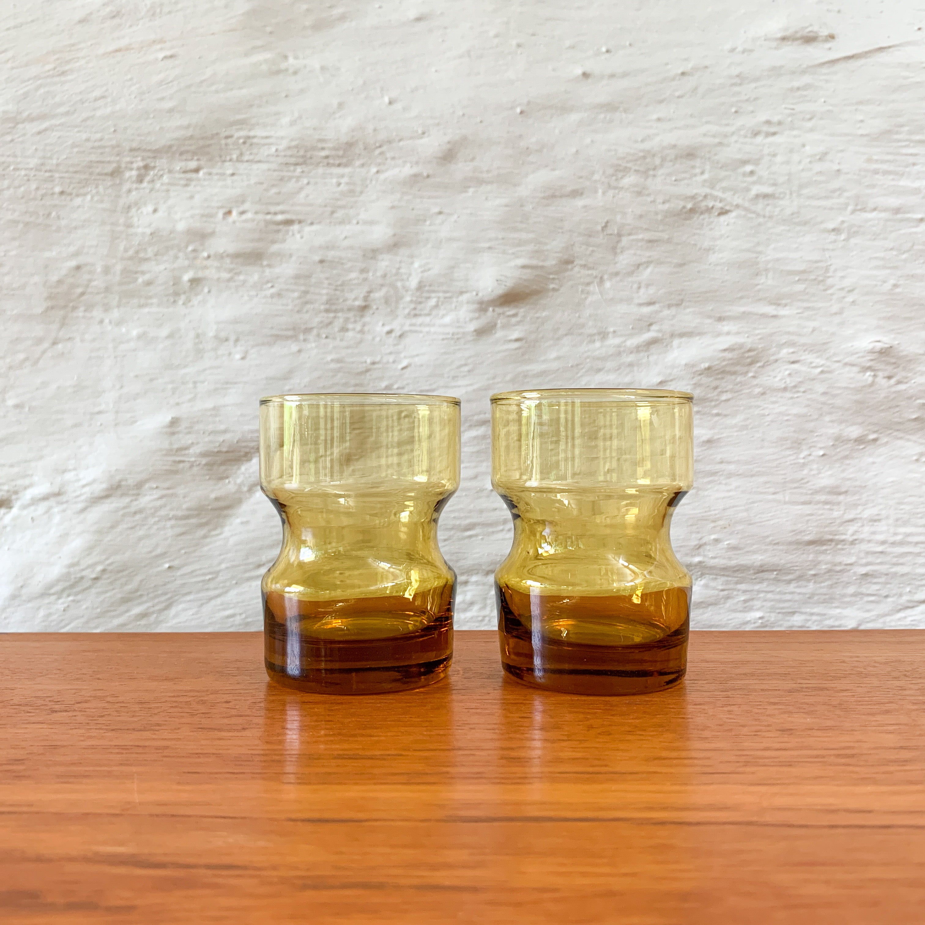 KAARU AMBER GLASSES H8.5cm - HEY JUDE WORKSHOP • Vintage furniture & objects Melbourne