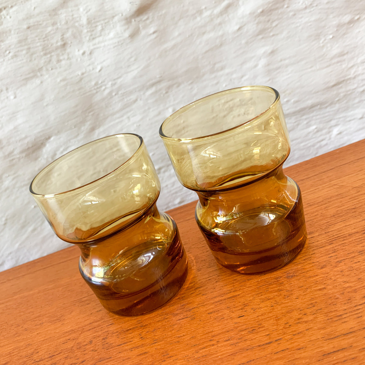 KAARU AMBER GLASSES H8.5cm - HEY JUDE WORKSHOP • Vintage furniture & objects Melbourne