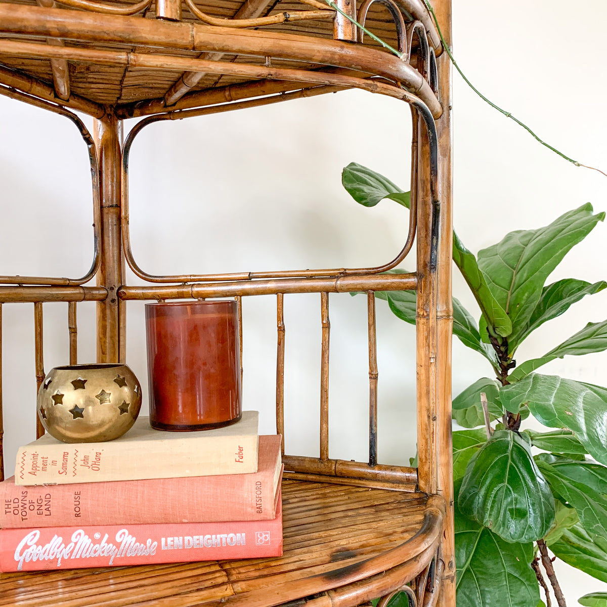 TIGER CANE CORNER SHELVES - HEY JUDE WORKSHOP • Vintage furniture & wares.