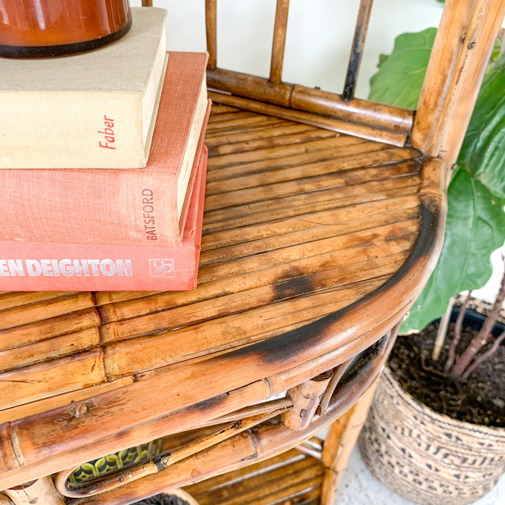 TIGER CANE CORNER SHELVES - HEY JUDE WORKSHOP • Vintage furniture & wares.