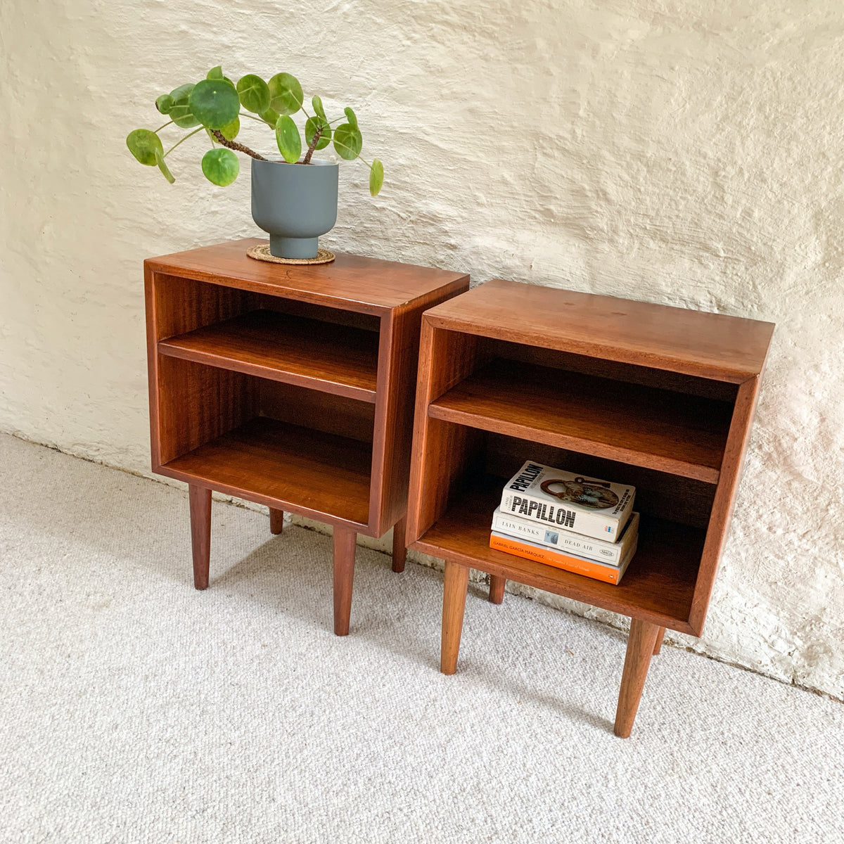 TEAK BEDSIDE TABLES