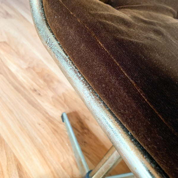 BROWN VELVET SWIVEL CHAIRS