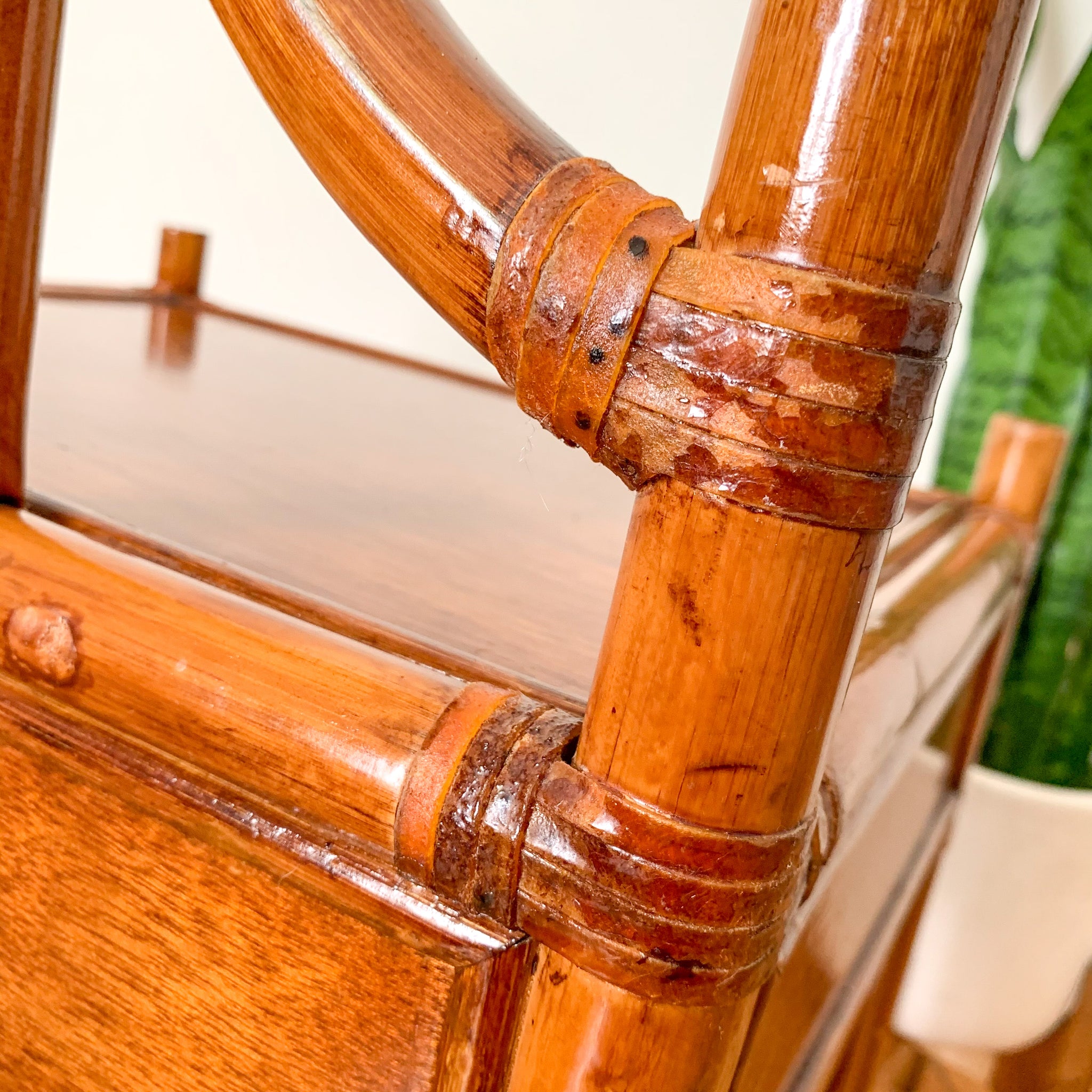 RATTAN BEDSIDE TABLE