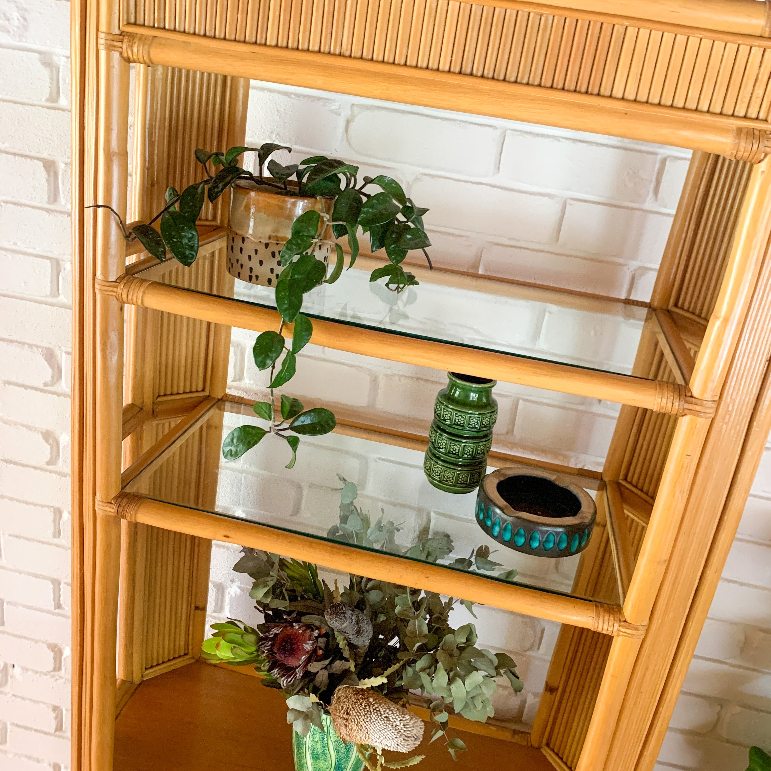 RATTAN DISPLAY SHELVES - HEY JUDE WORKSHOP • Vintage furniture & objects Melbourne