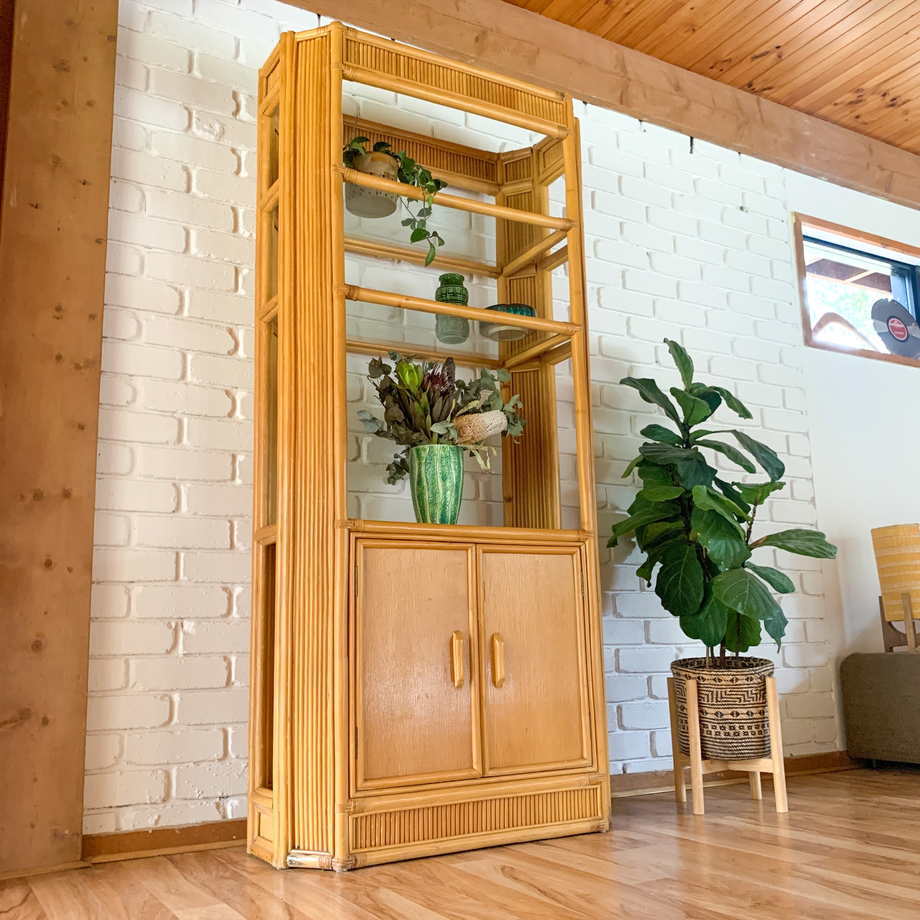 RATTAN DISPLAY SHELVES - HEY JUDE WORKSHOP • Vintage furniture & objects Melbourne