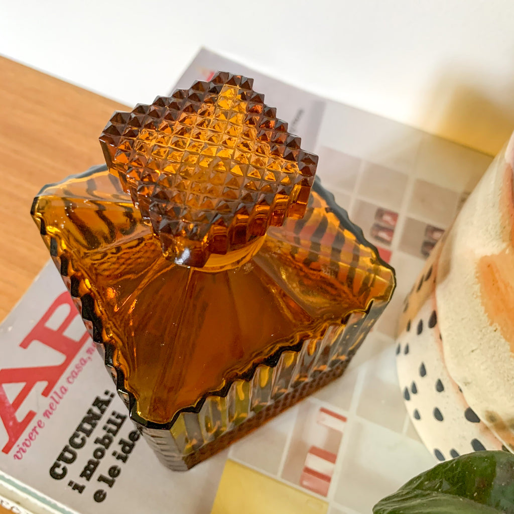 AMBER GLASS BOTTLE - HEY JUDE WORKSHOP • Vintage furniture & wares.