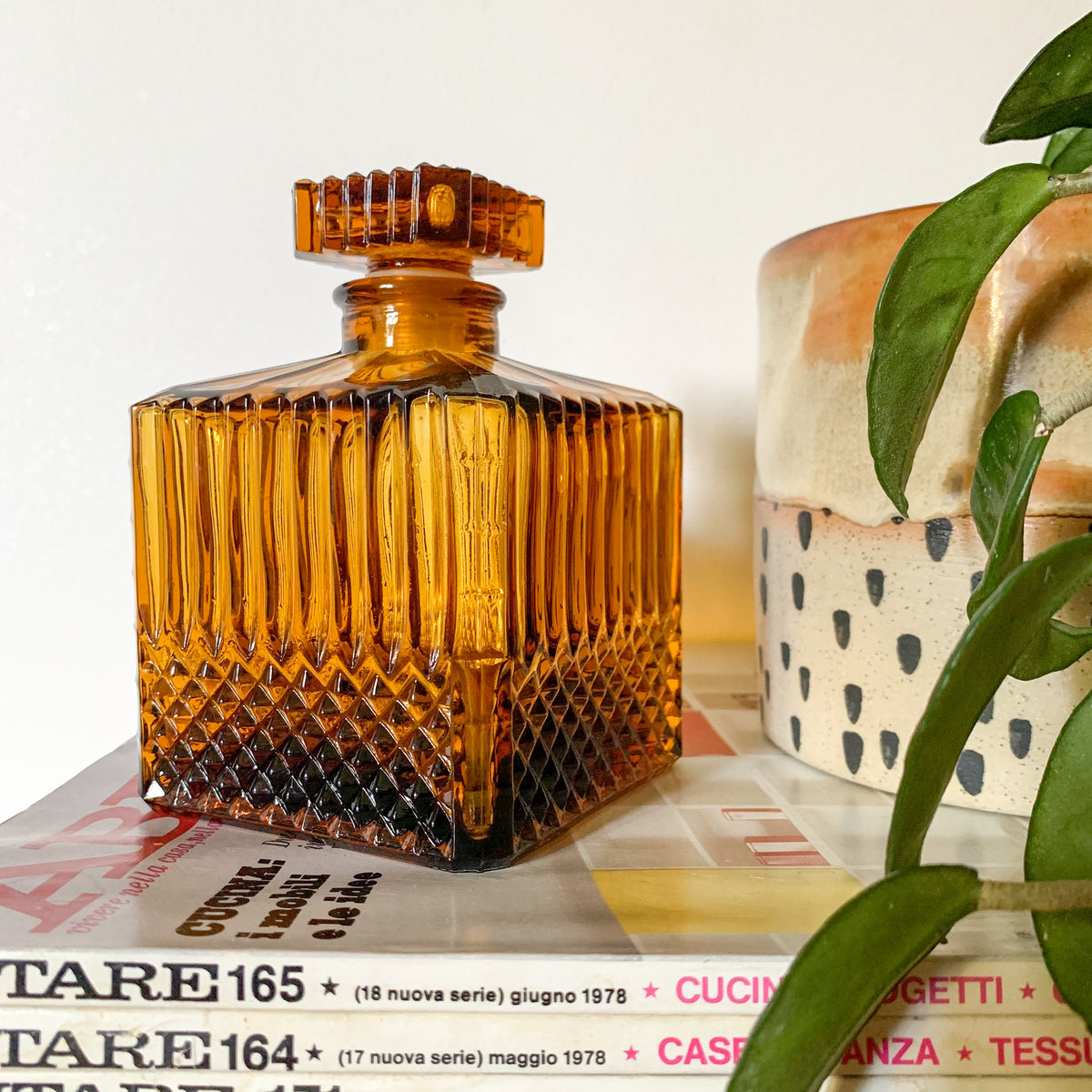 AMBER GLASS BOTTLE - HEY JUDE WORKSHOP • Vintage furniture & wares.