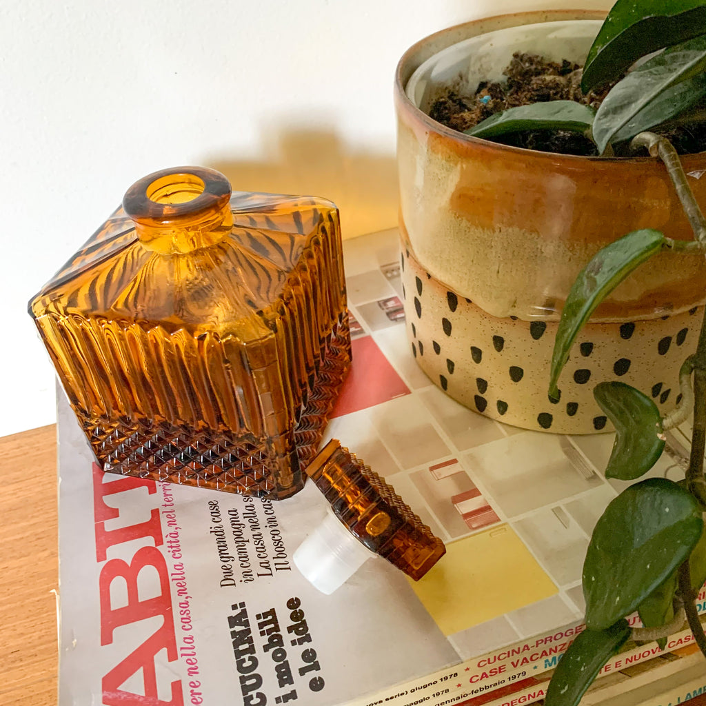 AMBER GLASS BOTTLE - HEY JUDE WORKSHOP • Vintage furniture & wares.