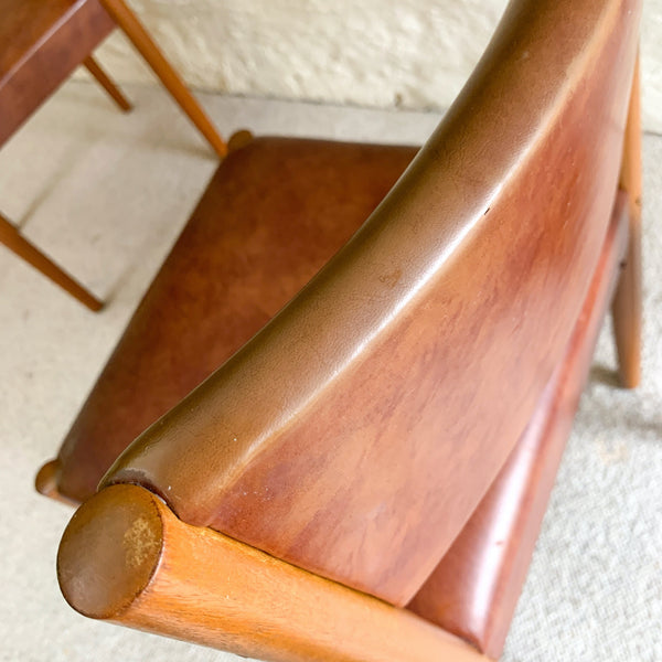 BROWN VINYL DINING CHAIRS