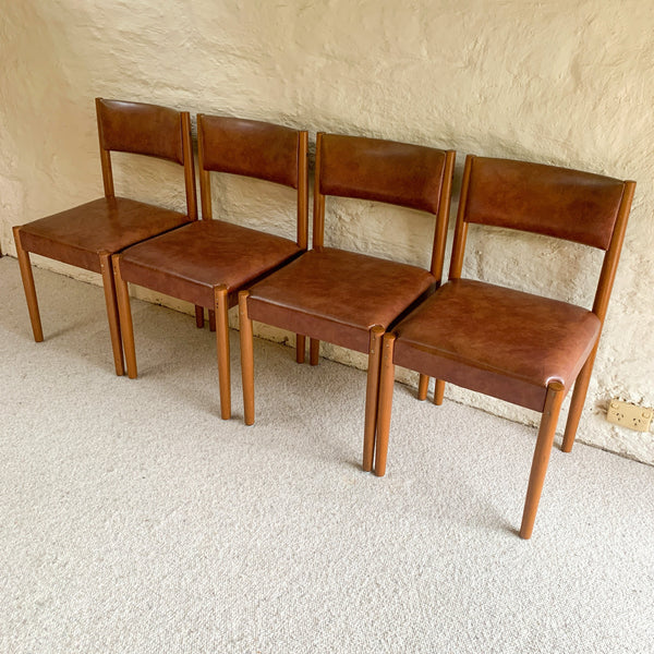 BROWN VINYL DINING CHAIRS
