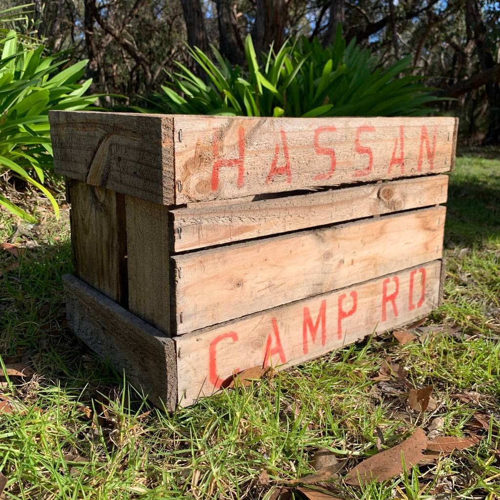 WOODEN CRATE CAMP RD RED - HEY JUDE WORKSHOP • Vintage furniture & objects Melbourne