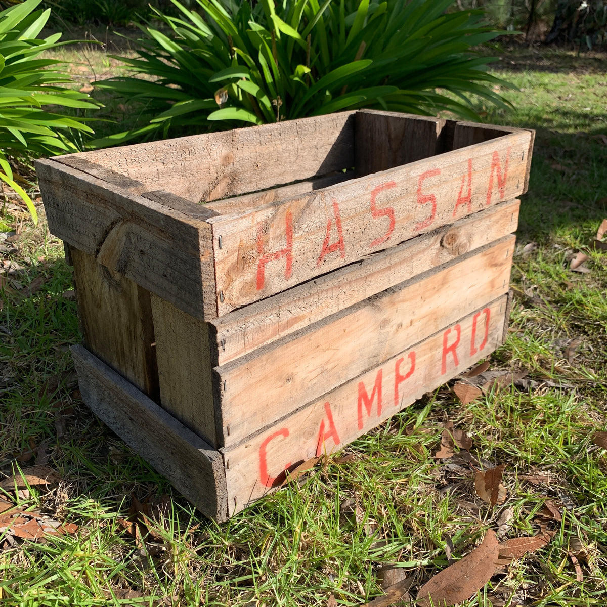 WOODEN CRATE CAMP RD RED - HEY JUDE WORKSHOP • Vintage furniture & objects Melbourne