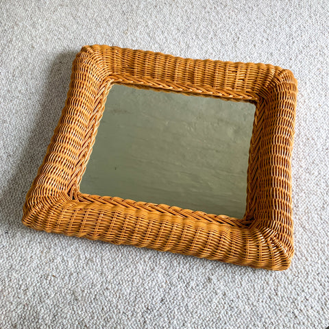 WICKER WALL MIRROR