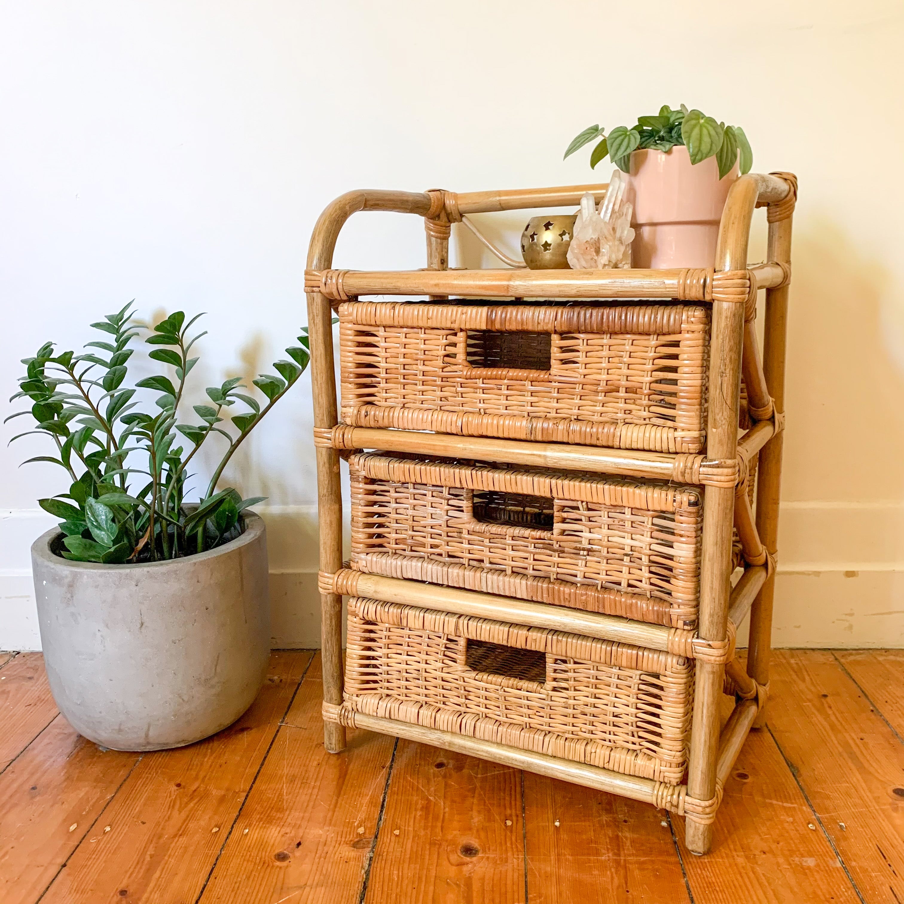 CANE BASKET DRAWERS - HEY JUDE WORKSHOP • Vintage furniture & wares.