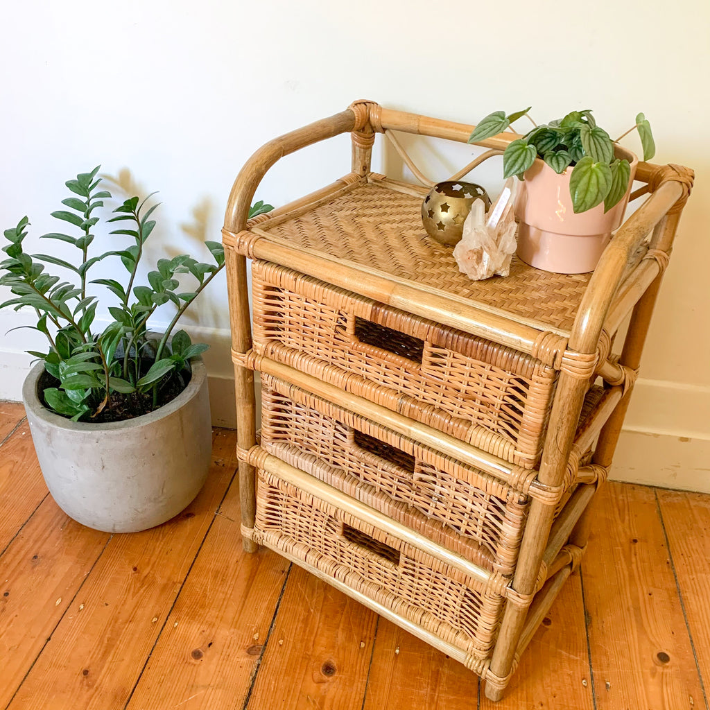 CANE BASKET DRAWERS - HEY JUDE WORKSHOP • Vintage furniture & wares.