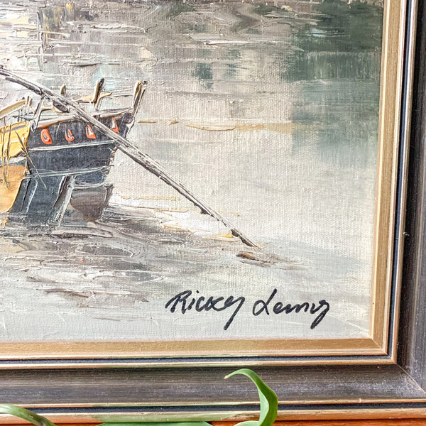 JUNK BOAT OIL PAINTING by RICKY LEUNG - HEY JUDE WORKSHOP • Vintage furniture & wares.