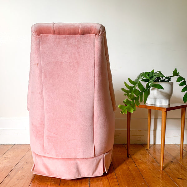 PINK VELVET BOUDOIR CHAIR - HEY JUDE WORKSHOP • Vintage furniture & wares.