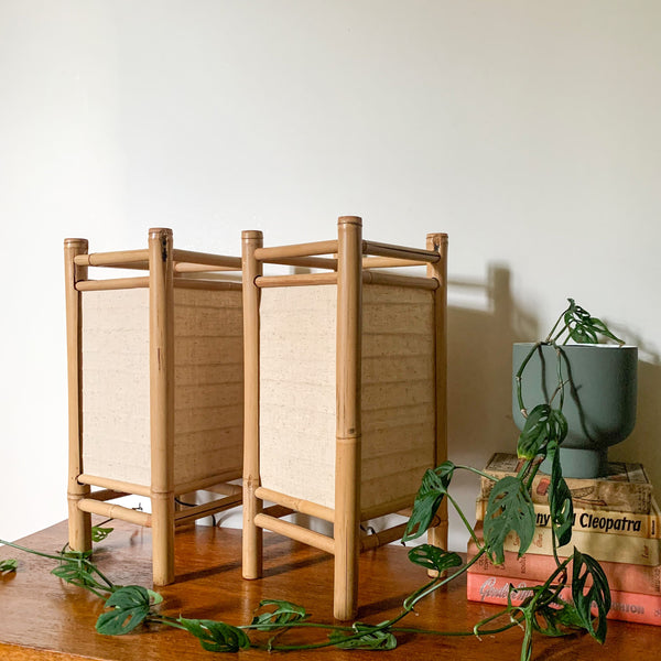 BAMBOO TABLE LAMPS - HEY JUDE WORKSHOP • Vintage furniture & wares.