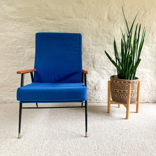 BLUE MID CENTURY ARMCHAIR #1